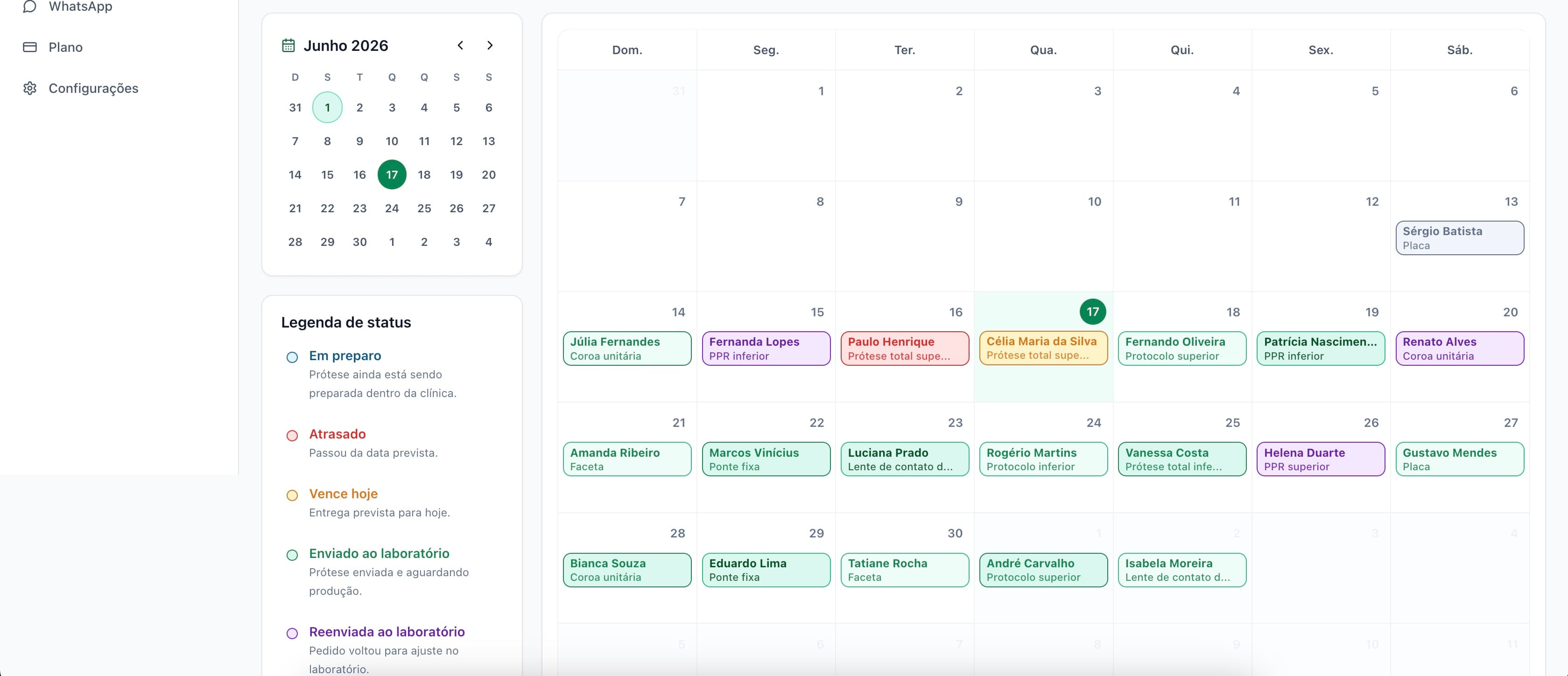 Print real do EasyLab: Agenda inteligente